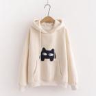 Cat Embroidered Hoodie / Tapered Jeans / Harem Pants / Set