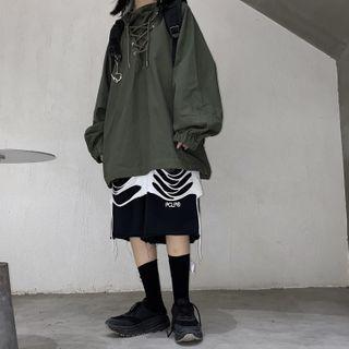 Puff-sleeve Oversized Hoodie
