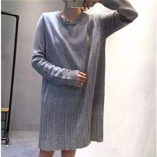 Pleated Hem Knit Dress