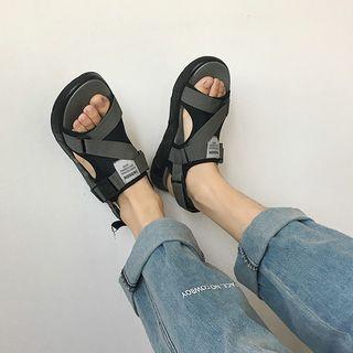 Buckled Cutout Platform Sandals