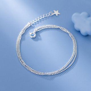 Layered Star Charm Bracelet Silver - One Size