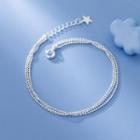 Layered Star Charm Bracelet Silver - One Size
