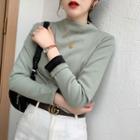Fleece-lined Mock-neck Top