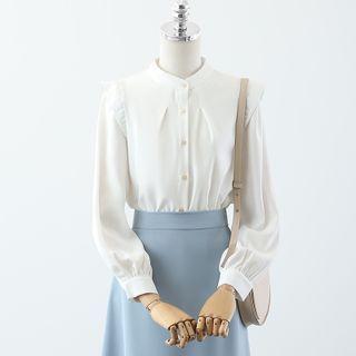 Chiffon Blouse / Asymmetrical Midi A-line Skirt