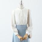 Chiffon Blouse / Asymmetrical Midi A-line Skirt