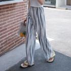 Tie-dyed Wide Leg Pants White - One Size