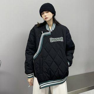 Asymmetrical Zip-up Quilted Jacket