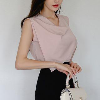 Set: Sleeveless Draped Blouse + Midi Mermaid Skirt