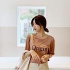 Origin Printed T-shirt Light Brown - One Size