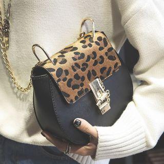 Faux-leather Leopard-print Cross Bag