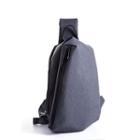 Nylon Zipper Sling Bag Gray - One Size