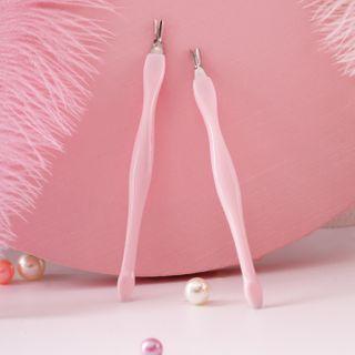 Set Of 10: Stainless Steel Cuticle Pusher Set Of 10 - Cream Pink - One Size