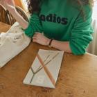 Letter Patch Drawstring-hem Sweatshirt