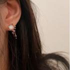 Rhinestone Alloy Open Hoop Earring 1 Pair - Rose Gold - One Size