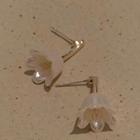Flower Acrylic Dangle Earring 1 Pair - Silver Stud - Gold - One Size