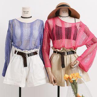 Sheer Open-knit Top