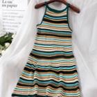 Striped A-line Halter Dress / Halter Top