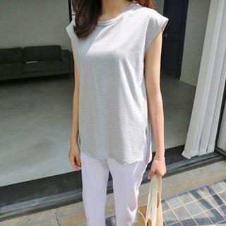 Cap-sleeve Stripe T-shirt