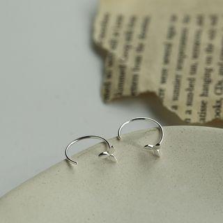 Alloy Clover Open Hoop Earring Silver - One Size