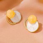Alloy Bead & Disc Earring 1 Pair - 01 - 2722 - Beige - One Size