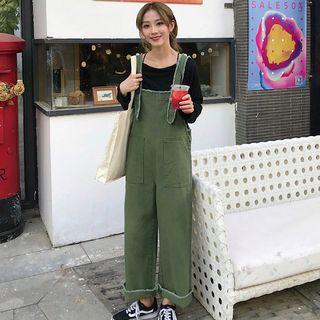 Fringed Wide Leg Dungaree