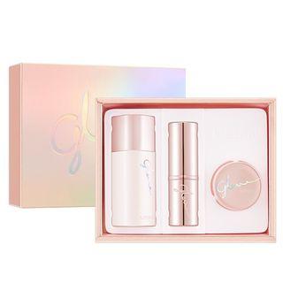 Missha - Glow Skin-dation Special Set #vanilla: Skin-dation Spf20 Pa++ 35ml + Foundation Brush 1pc + Skin Balm Miniature 5ml 3pcs