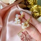 Knot Alloy Faux Pearl Fringed Earring