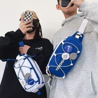 Drawstring Lettering Nylon Belt Bag