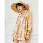 Set: Print 3/4-sleeve Blazer + Shorts