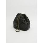 Chain-strap Quilted Bucket Bag Black - One Size