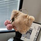 Set: Top Handle Fluffy Crossbody Bag + Bag Charm