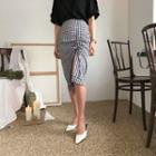 Shirred-detail Midi Skirt (2 Designs)