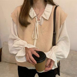 Plain Sweater Vest / Blouse