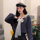 Mesh Bow Pullover