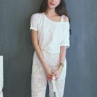 One Shoulder Short-sleeve T-shirt