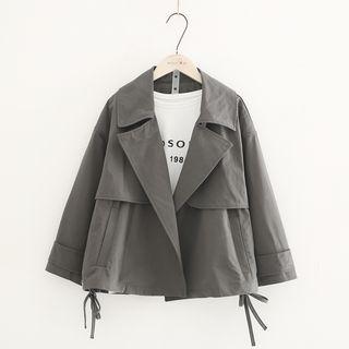 Lace-up Open Front Light Jacket