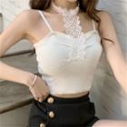 Halter Lace Panel Camisole Top