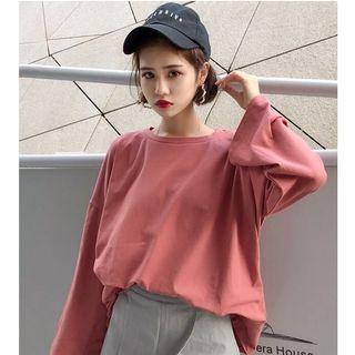 Plain Boxy Long-sleeve T-shirt