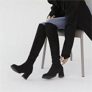 Block-heel Beribboned Over-the-knee Boots
