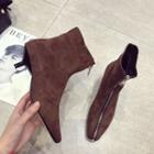 Square Toe Zipper Ankle Boots