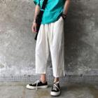 Cropped Straight-cut Linen Pants