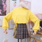 Drawstring-hem Loose-fit Crop Pullover