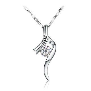 925 Sterling Silver Cz Crystal Pendant (with 45cm Necklace)