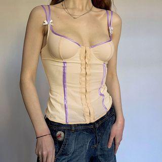 Two Tone Hook-and-eye Camisole Top