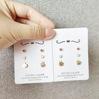 Set: Alloy Rabbit / Heart Stud Earring (assorted Designs)