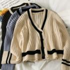 Contrasted Loose Cardigan