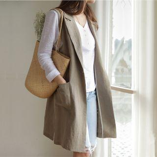 Linen Button Vest