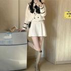 Cropped Double-breasted Jacket / Mini A-line Skirt