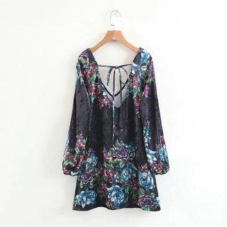 Long-sleeve V-neck Printed Tunic