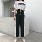 Short-sleeve T-shirt / Wide Leg Sweatpants